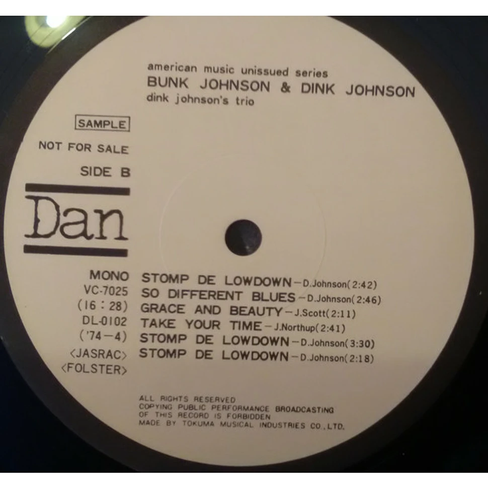 Bunk Johnson, Ollie "Dink" Johnson - American Music By