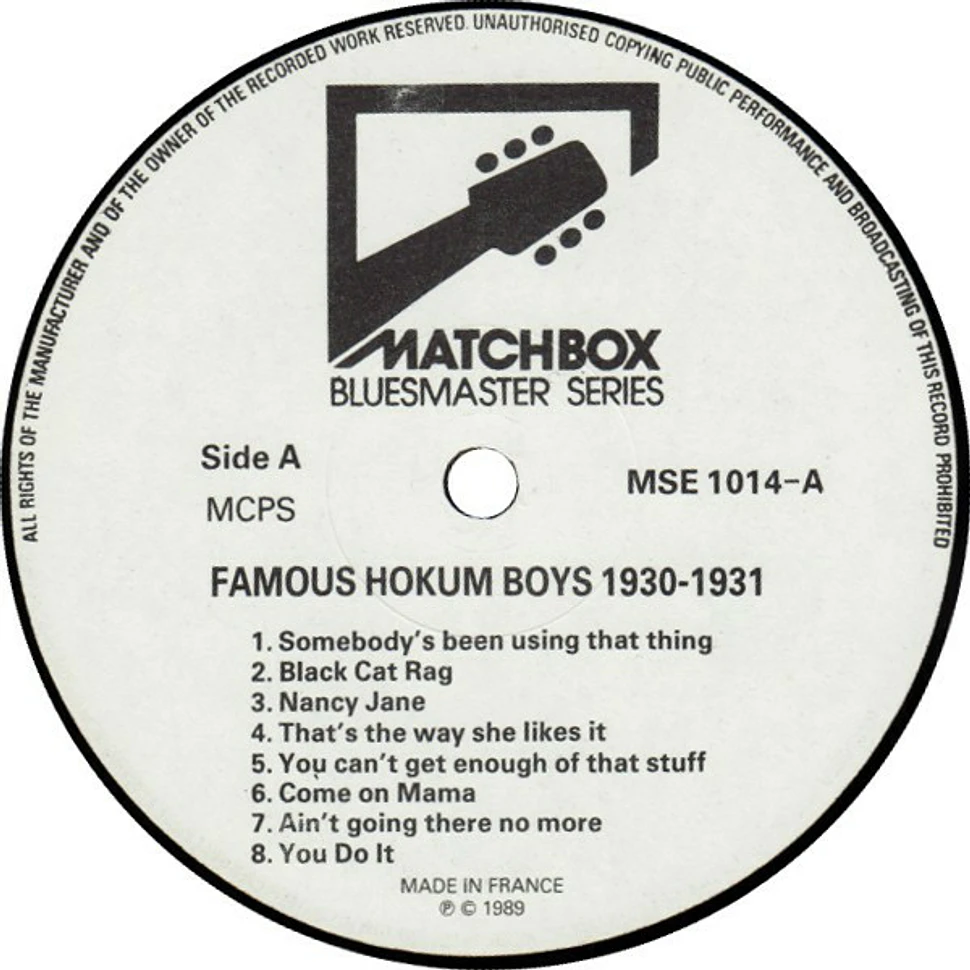 Famous Hokum Boys - The Famous Hokum Boys 1930-1931