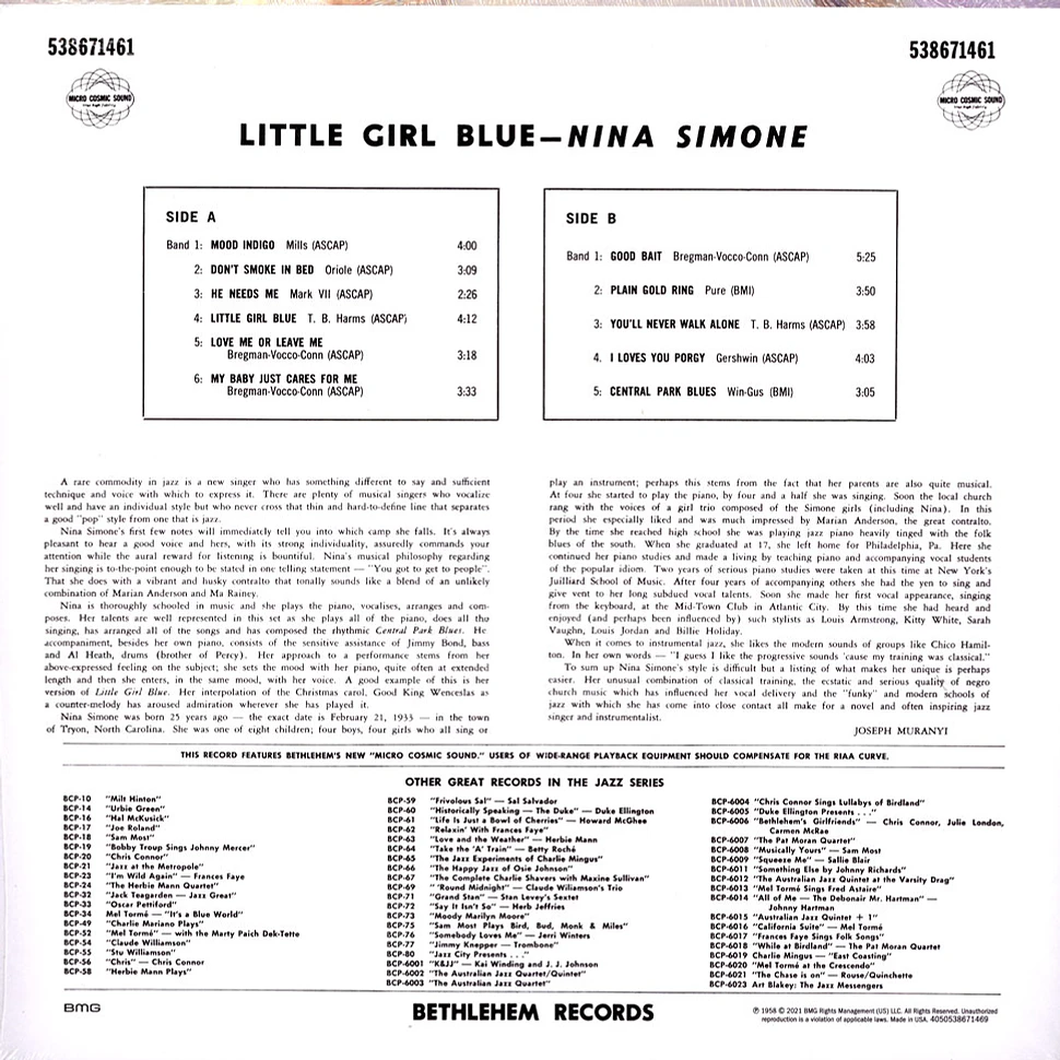 Nina Simone - Little Girl Blue 2021 Stereo Remaster