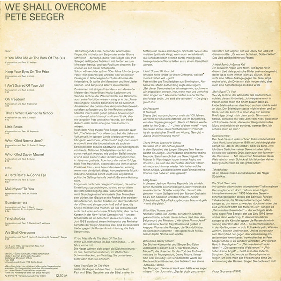 Pete Seeger - We Shall Overcome