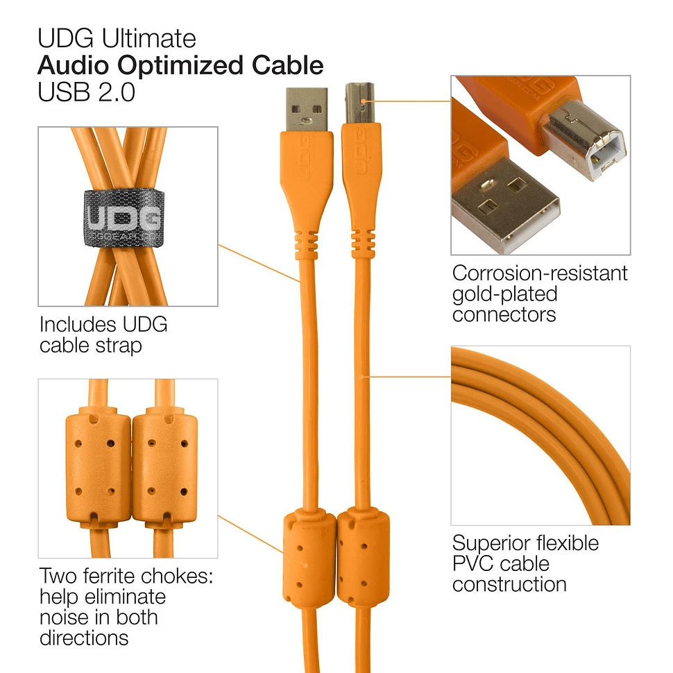 UDG - Ultimate Audio Cable USB 2.0 A-B Angled 1m