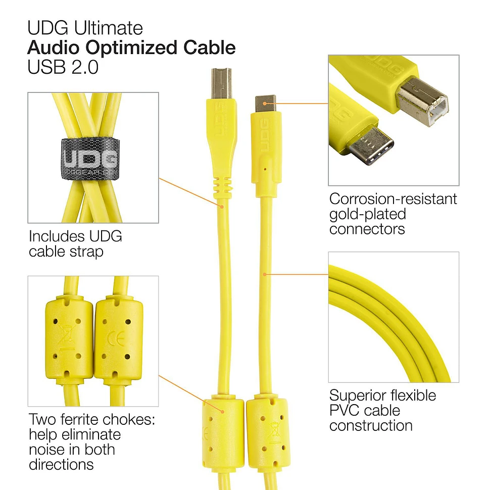 UDG - Cable USB 2.0 C-B Straight 1,5m