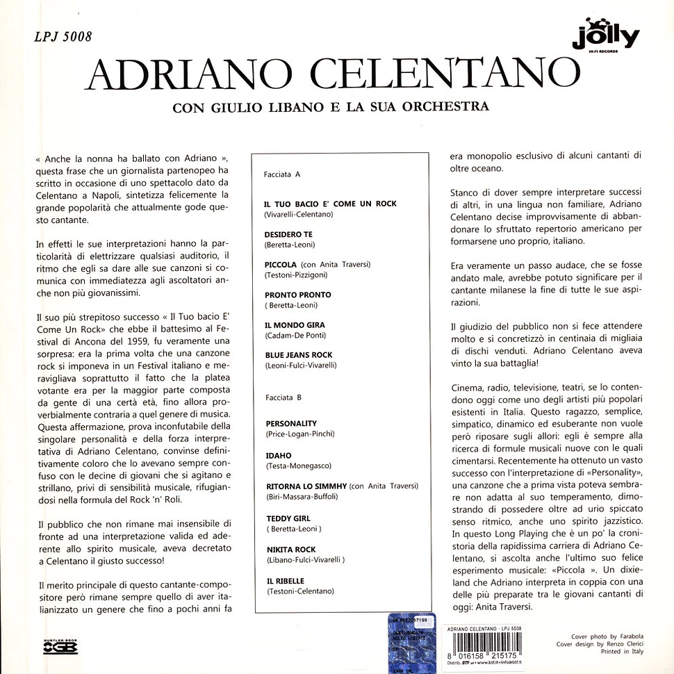 Adriano Celentano - Con Giulio Libano E La Sua Orchestra Blue Vinyl Edition