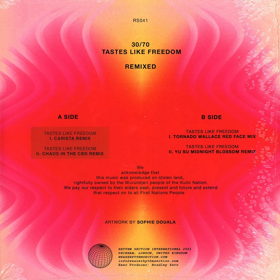 30/70 - Tastes Like Freedom Remixed Transparent Magenta Vinyl Edition