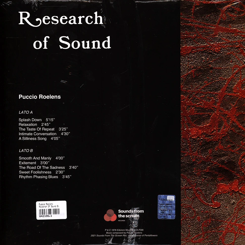 Puccio Roelens - Research Of Sound Black Vinyl Edition