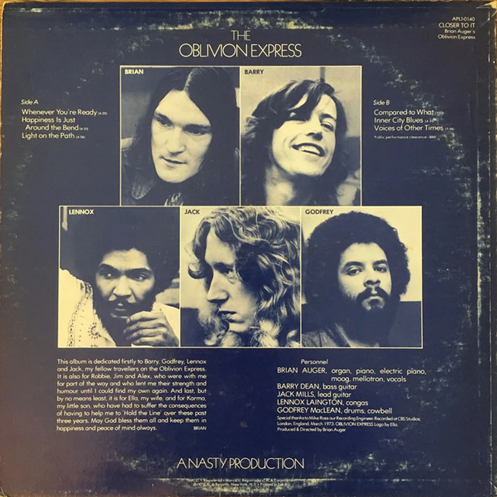 Brian Auger's Oblivion Express - Closer To It!