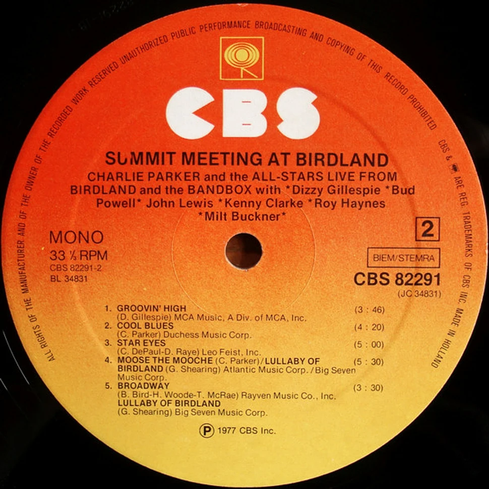 Charlie Parker - Summit Meeting At Birdland