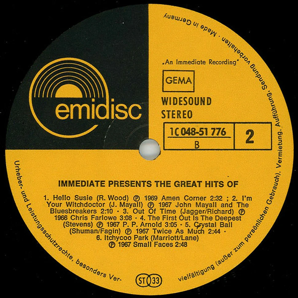 V.A. - Immediate Presents The Great Hits Of