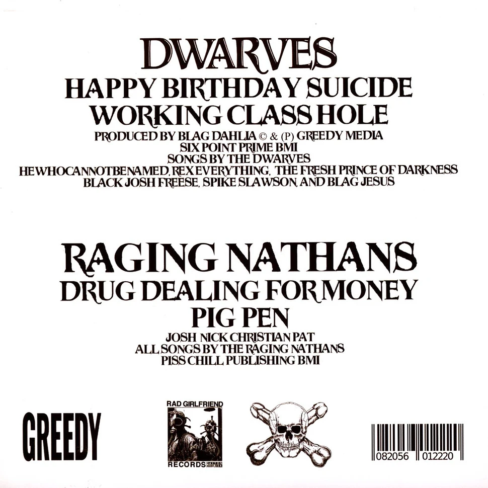 Dwarves / The Raging Nathans - Split EP Clear Red Vinyl Edition