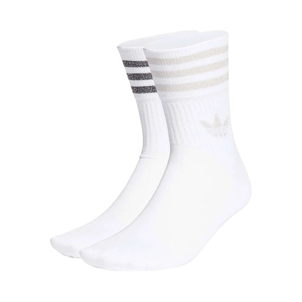 HHV 3 Stripes Black) Sock / / Crew (Pack 3) | Medium of Heather (White Grey adidas -
