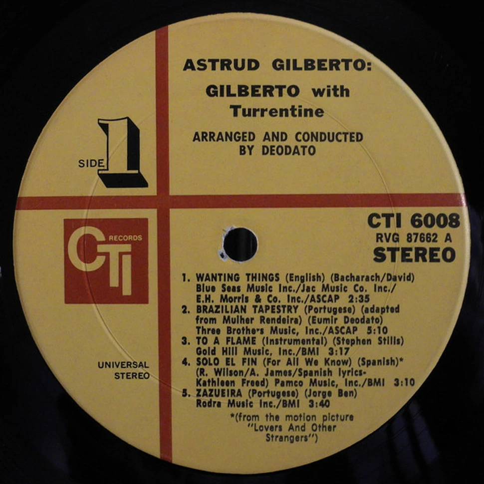 Astrud Gilberto With Stanley Turrentine - Gilberto With Turrentine