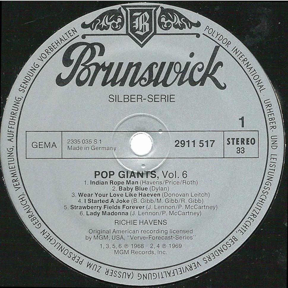 Richie Havens - Pop Giants, Vol. 6