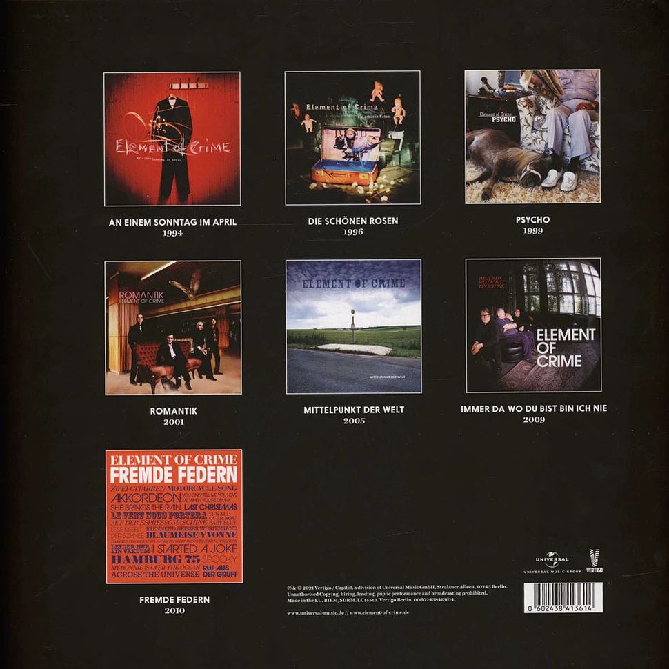 Element Of Crime Vinyl Element Of Crime - Vinyl Box 1994-2010 Limitierte Fanbox - Vinyl Box - 2021  - EU - Original | HHV