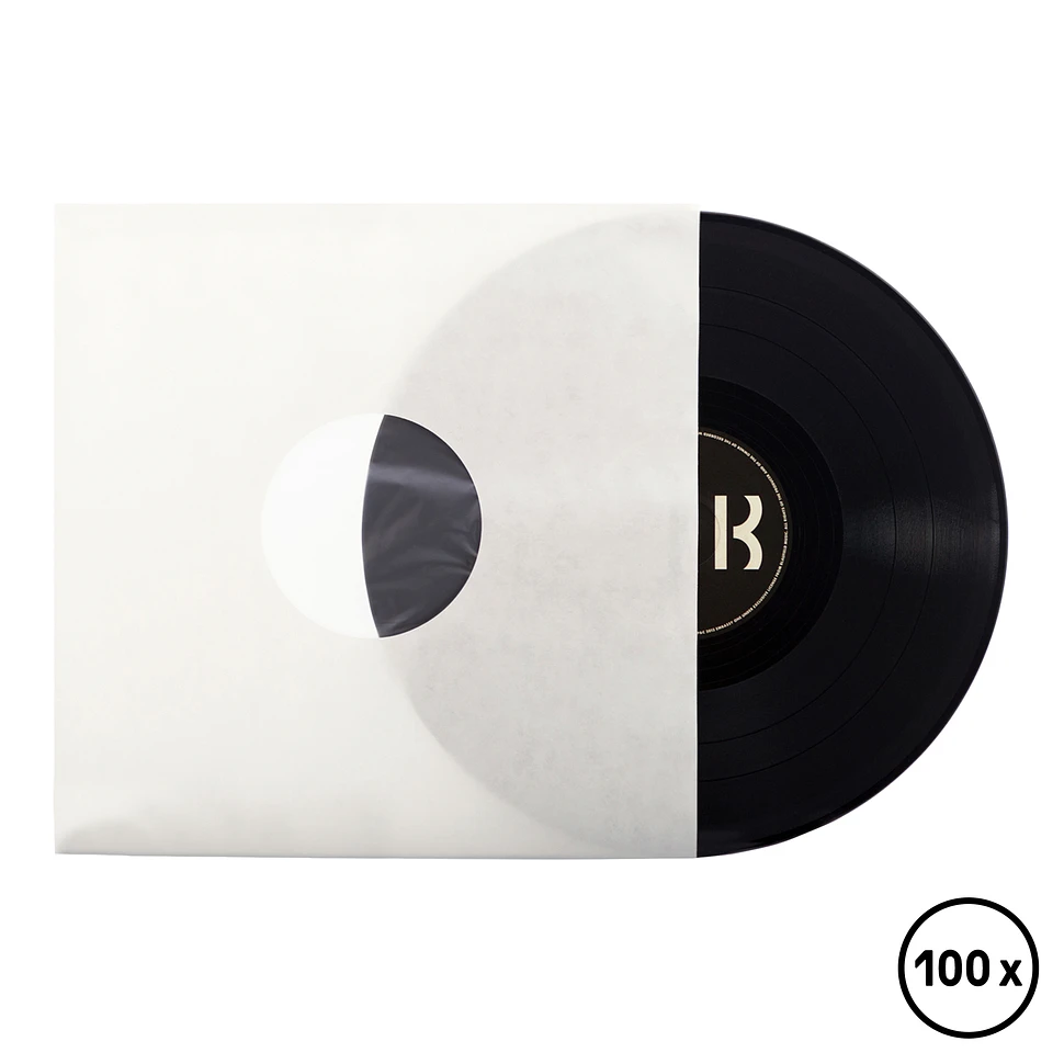 Record Inner Sleeve - 12" Vinyl LP Innenhüllen (antistatisch) (Mittelloch) (Creme) (70 g/m²)