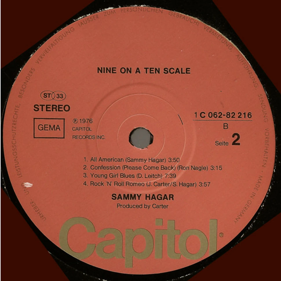 Sammy Hagar - Nine On A Ten Scale