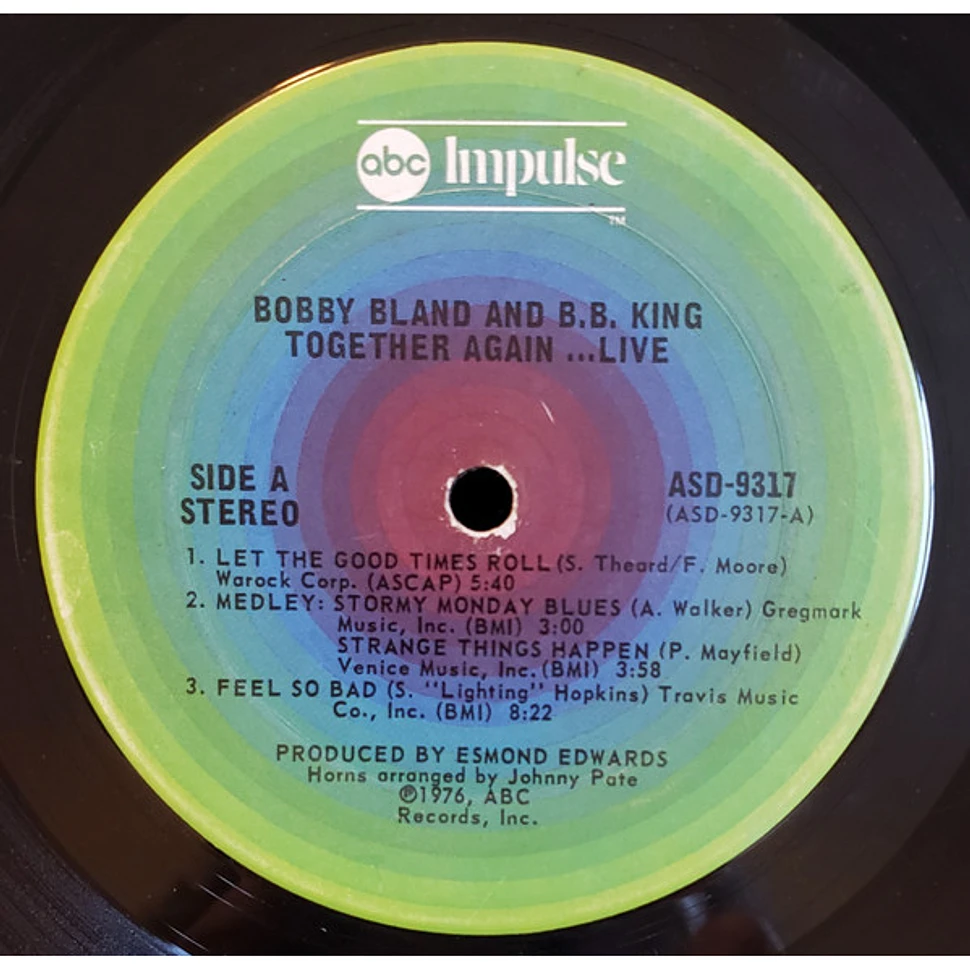 Bobby Bland & B.B. King - Together Again...Live - Vinyl LP - 1976 - US ...