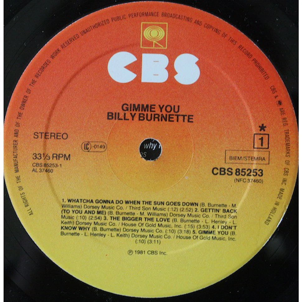 Billy Burnette - Gimme You
