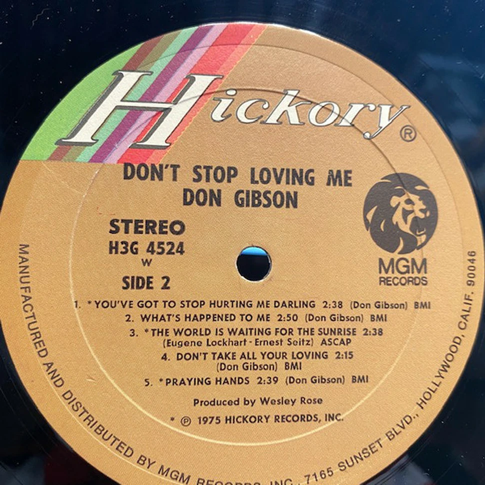 Don Gibson - Don't Stop Loving Me