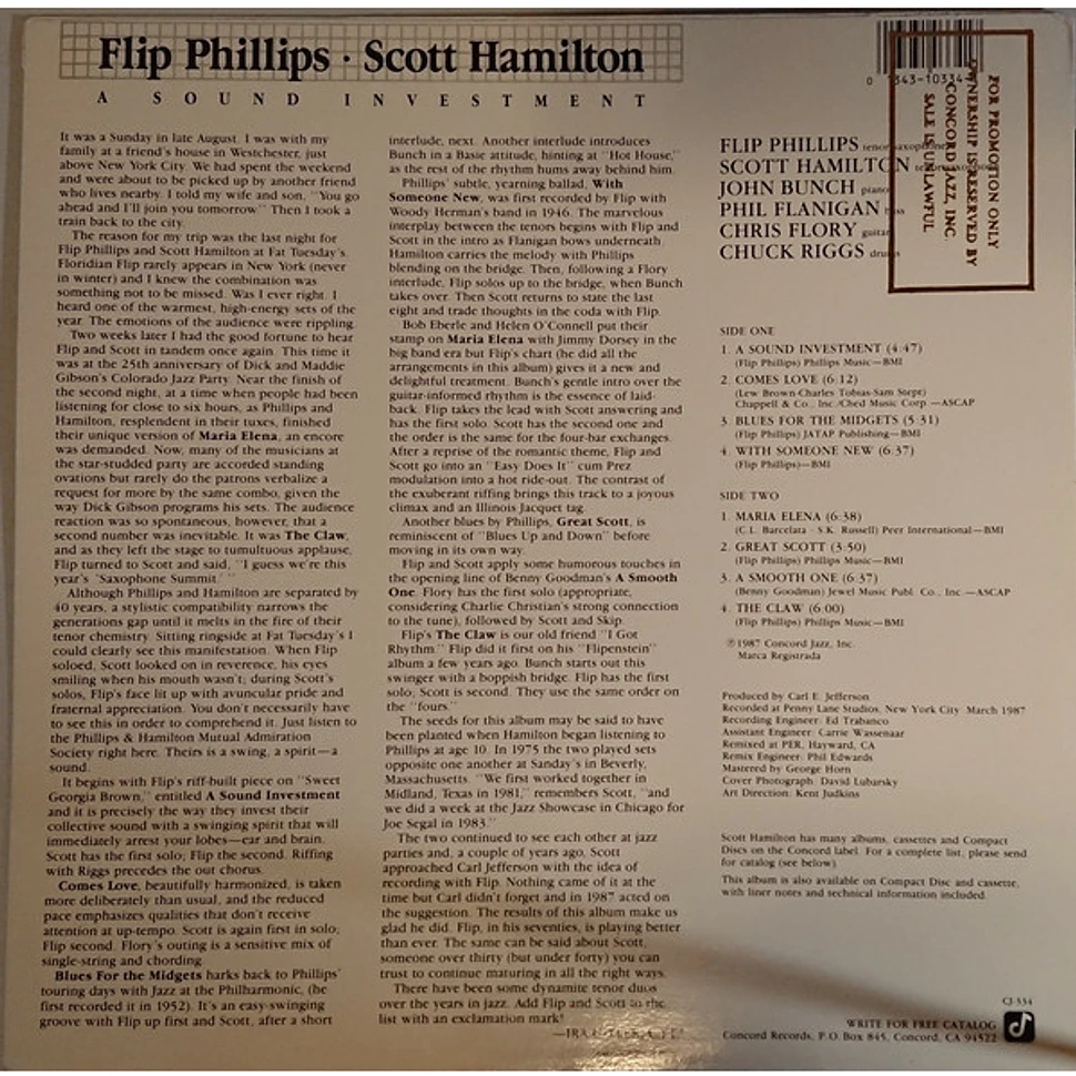 Flip Phillips & Scott Hamilton - A Sound Investment