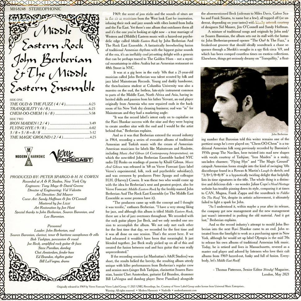 John Berberian And The Rock East Ensemble - Middle Eastern Rock Orange Vinyl Edition