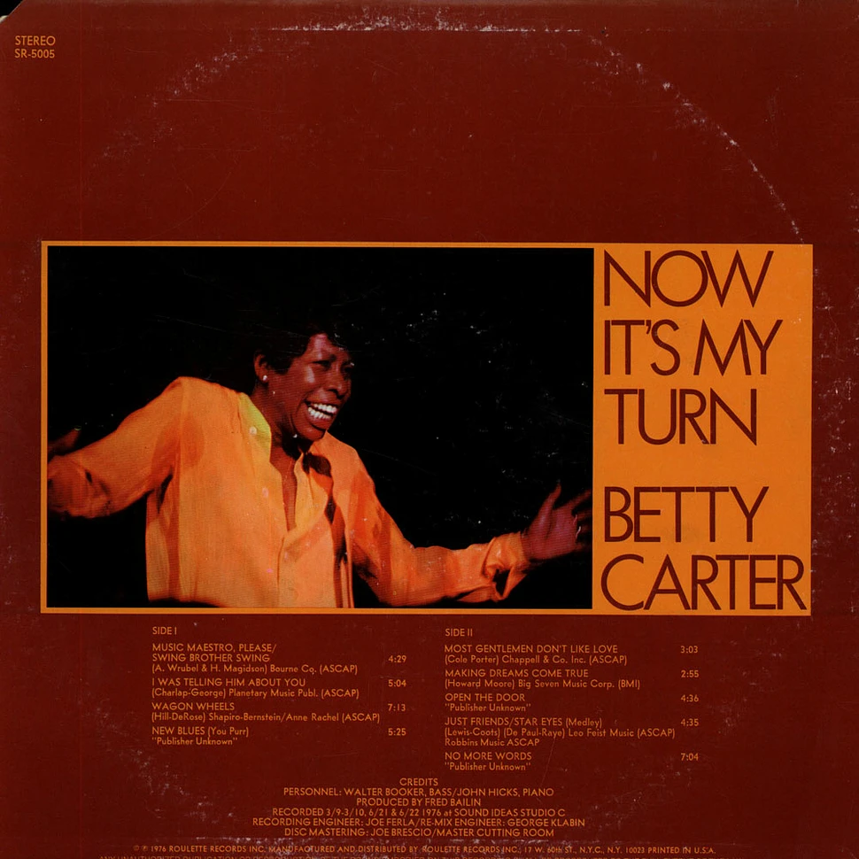 Betty Carter - Now It's My Turn