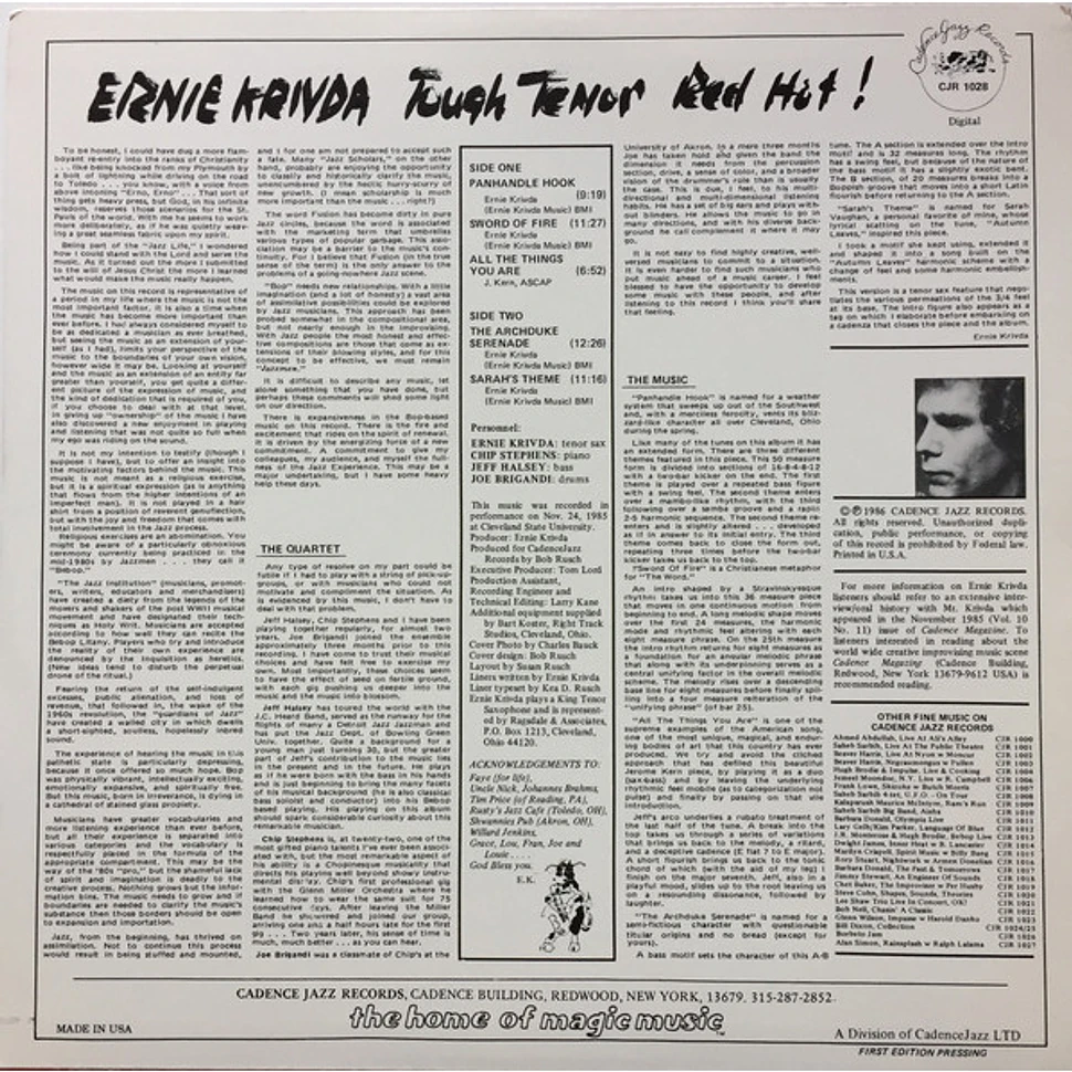 Ernie Krivda - Tough Tenor Red Hot