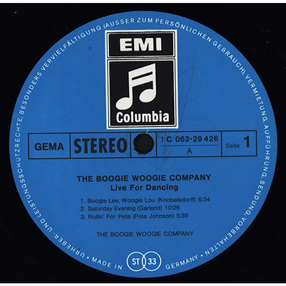 The Boogie Woogie Company - Live For Dancing