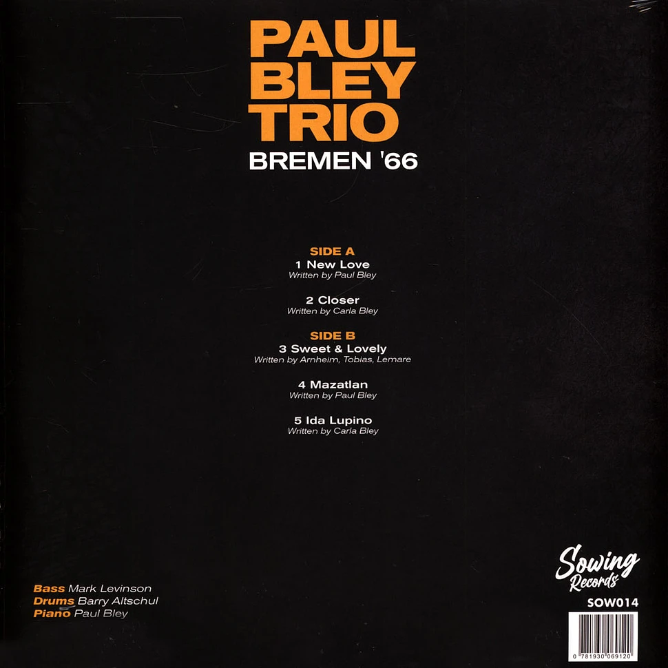 Paul Bley Trio - Live In Bremen Clear Vinyl Edition