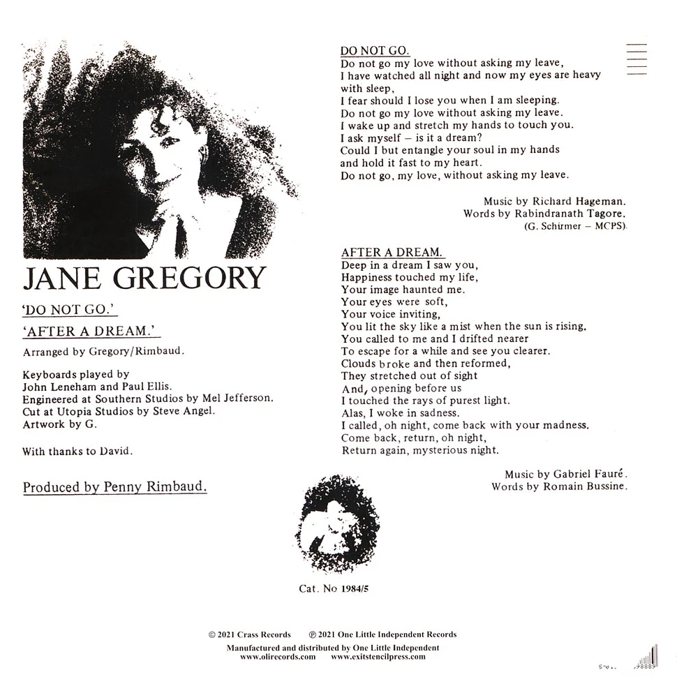 Jane Gregory - Do Not Go