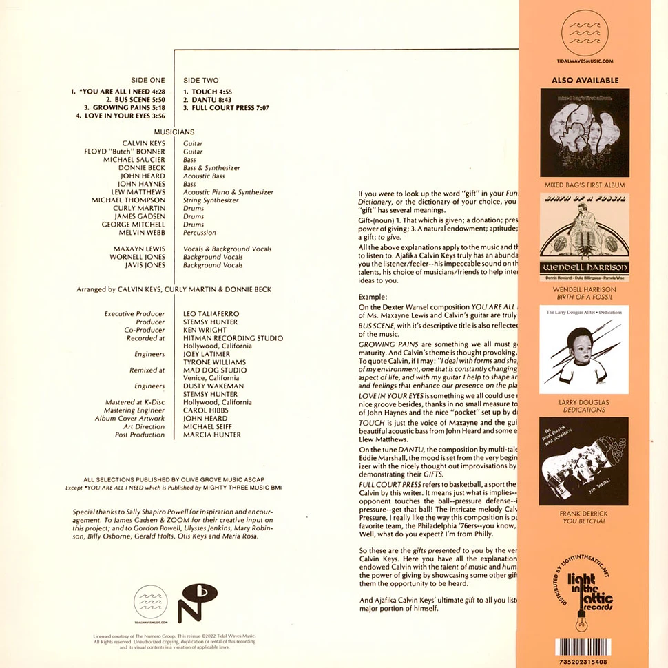 Calvin Keys - Full Court Press Record Store Day 2022 Vinyl Edition