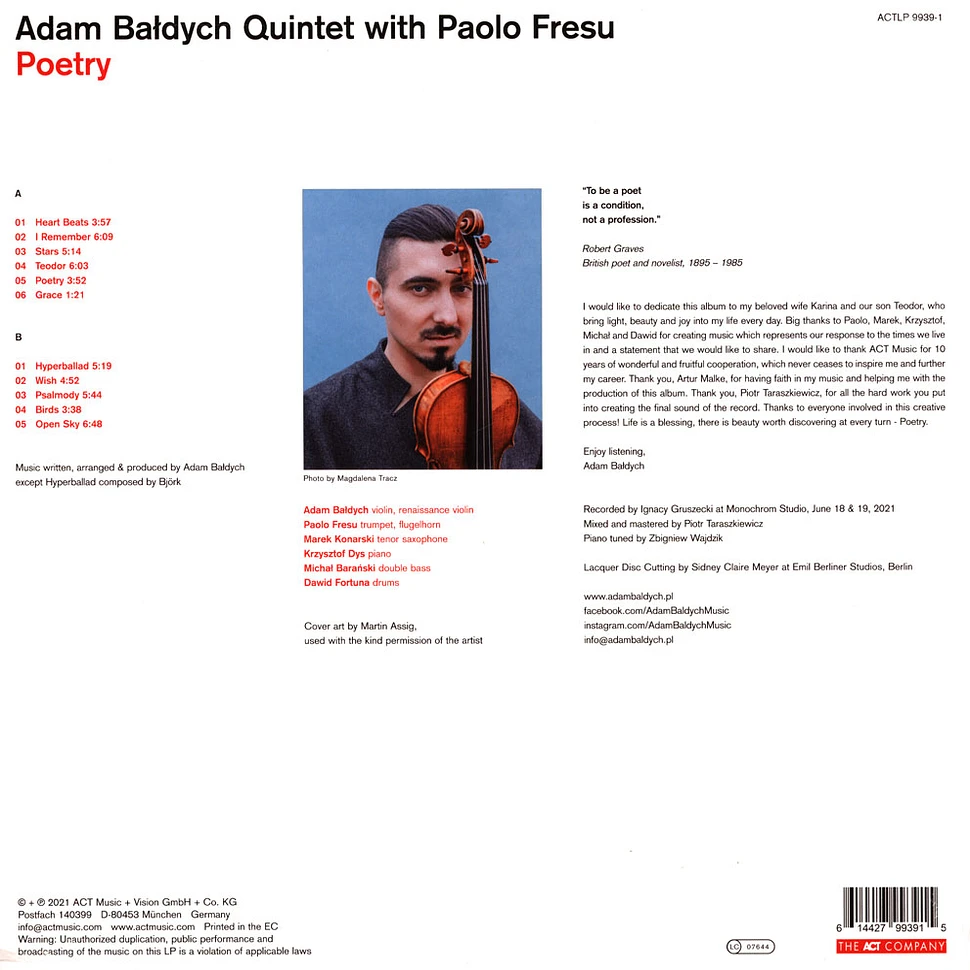 Adam Baldych & Paolo Fresu - Poetry