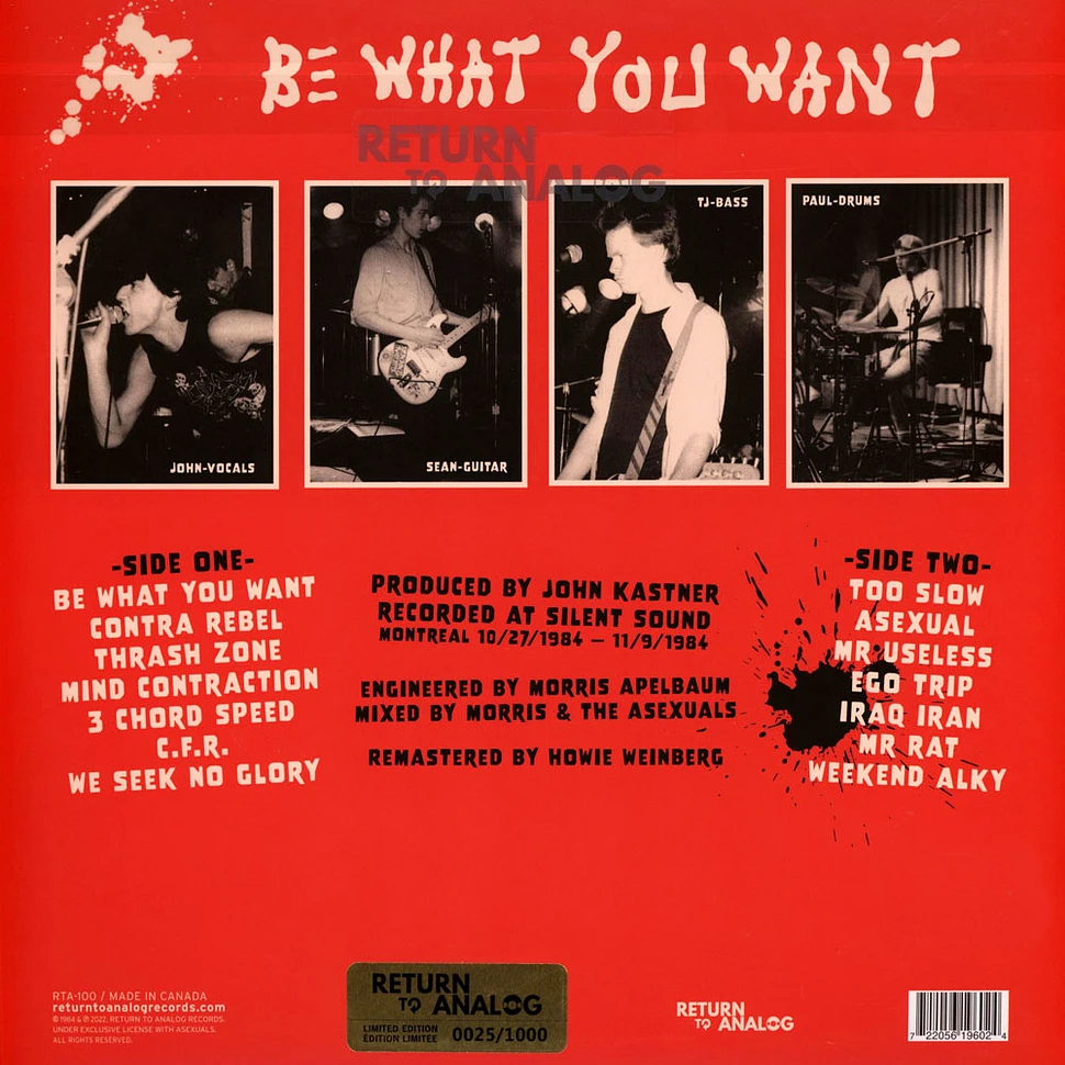 Asexuals - Be What You Want Record Store Day 2022 Vinyl Edition