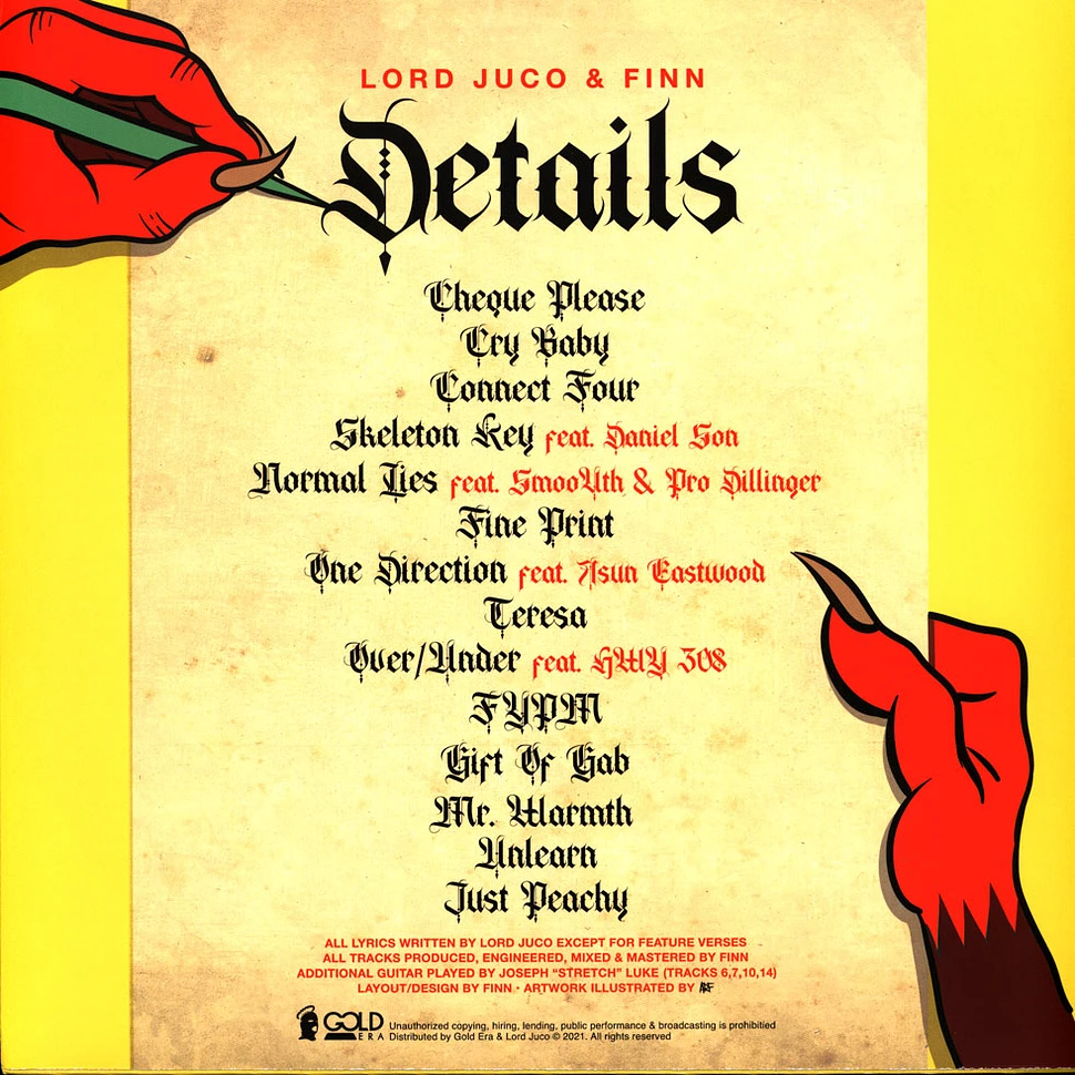 Lord Juco & Finn - Details Yellow Vinyl Edition