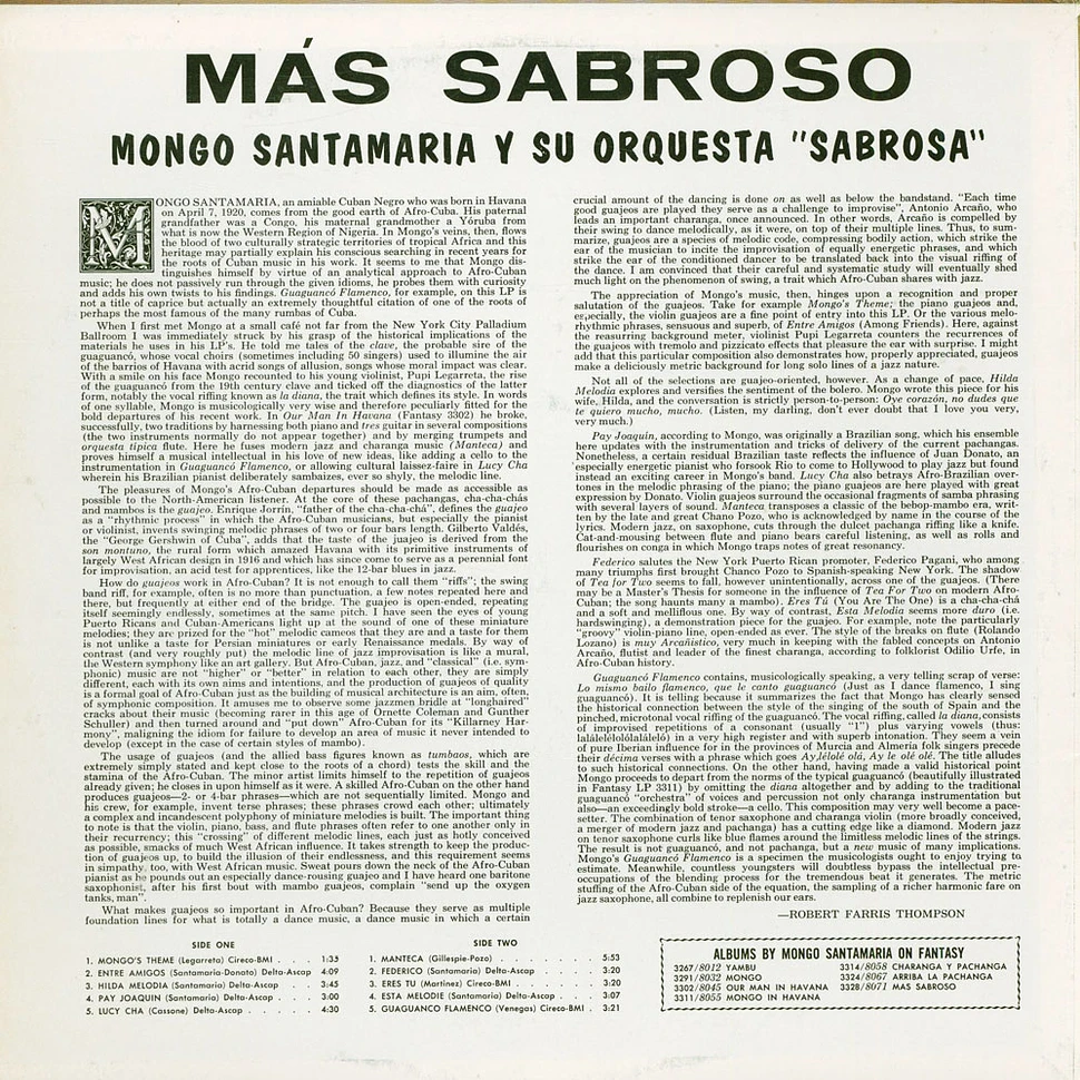The Mongo Santamaria Orchestra - Mas Sabroso