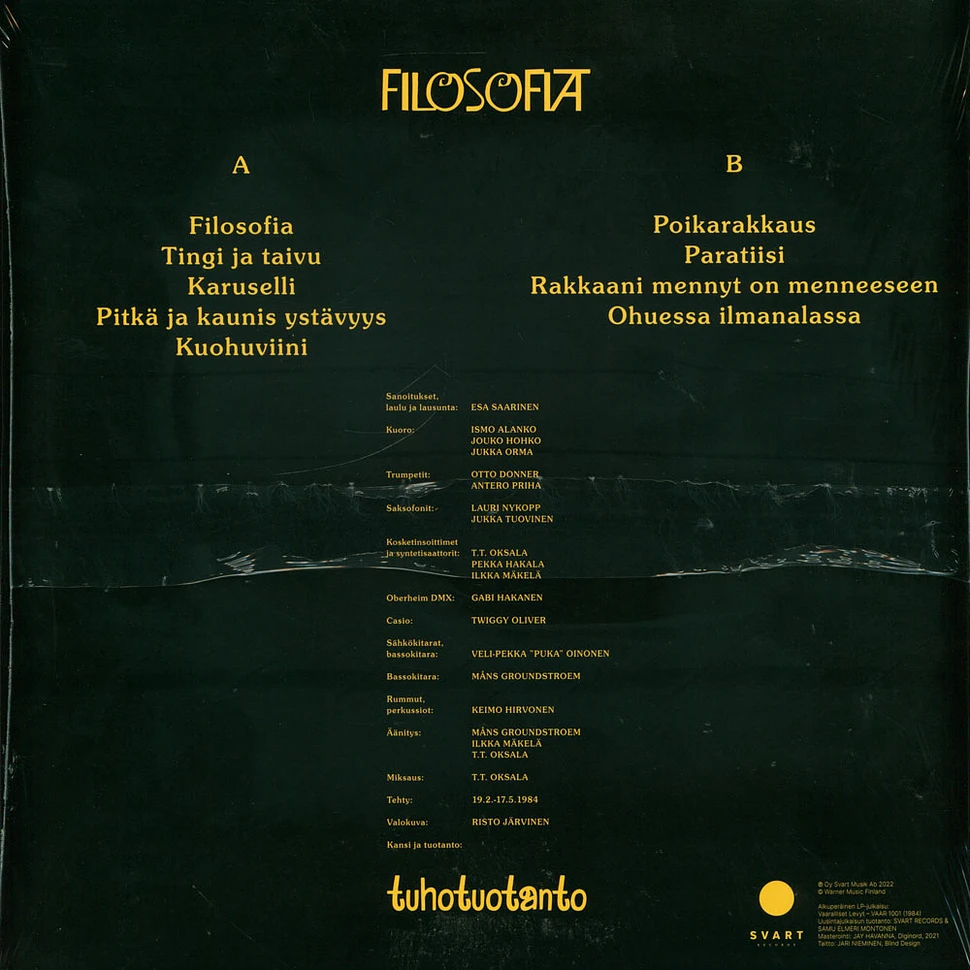 Esa Saarinen - Filosofia Black Vinyl Edition