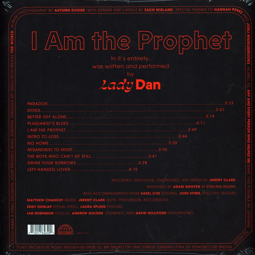 Lady Dan - I Am The Prophet Wine Spill Red On Clear Vinyl Edition