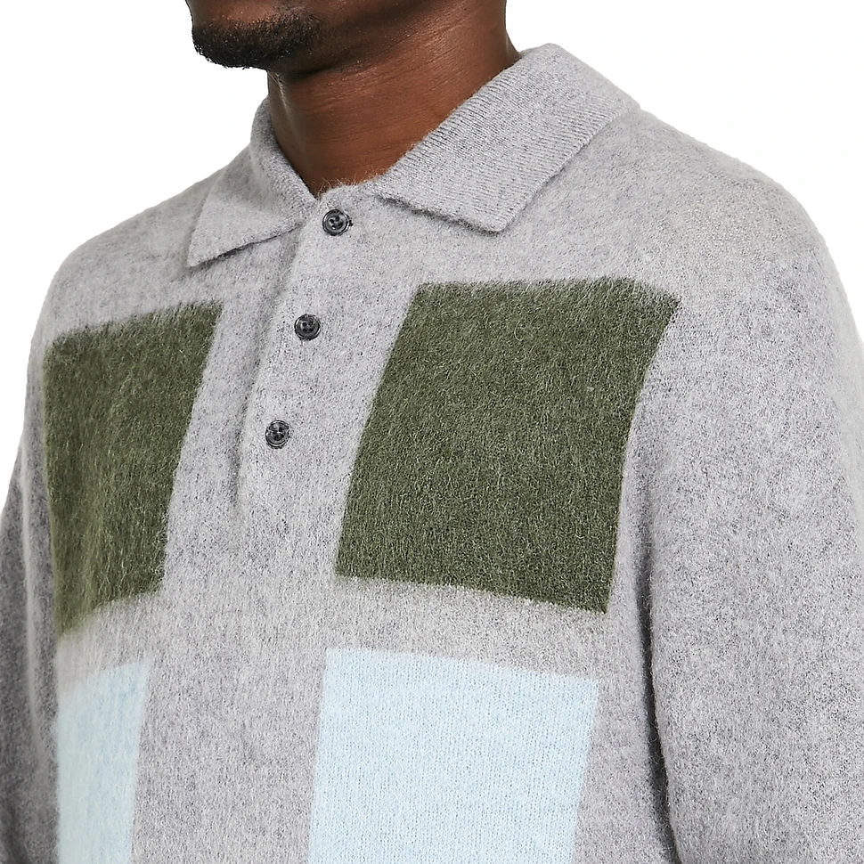 Beams Plus - Knit Polo Shaggy 9G (Grey) | HHV