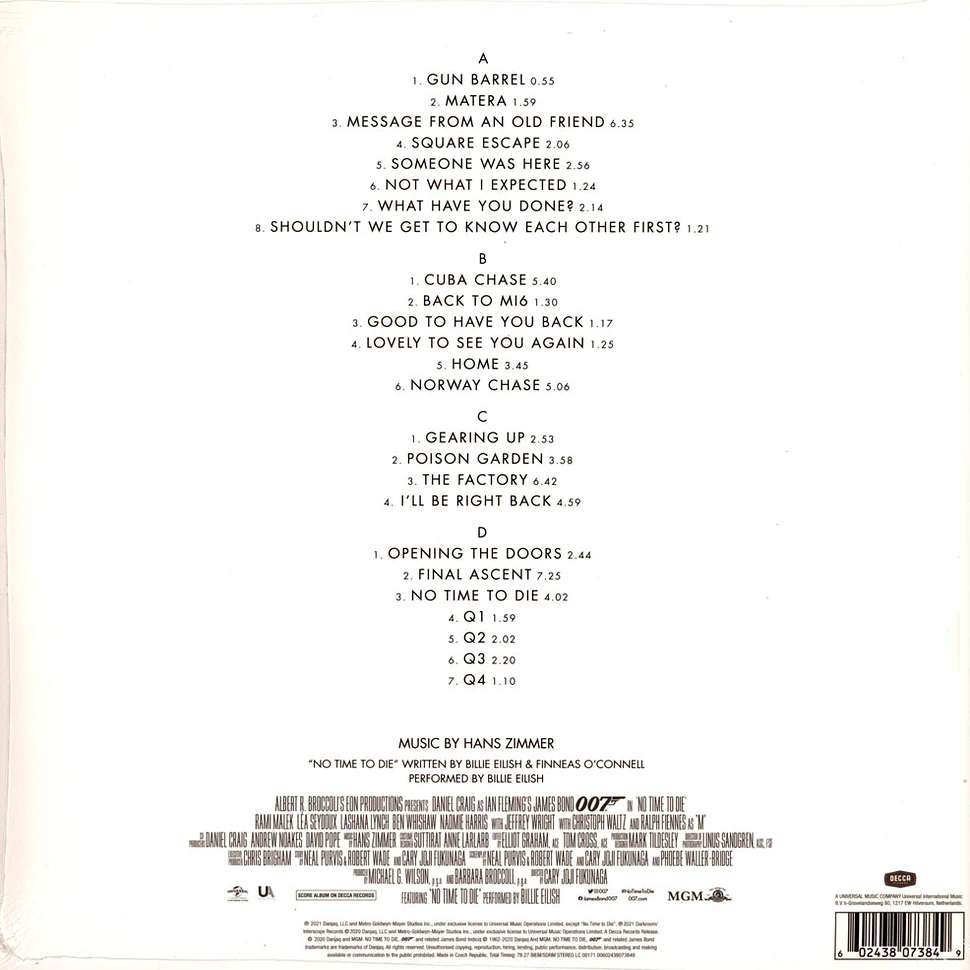 Hans Zimmer - No Time To Die Limited Golden Vinyl Edition