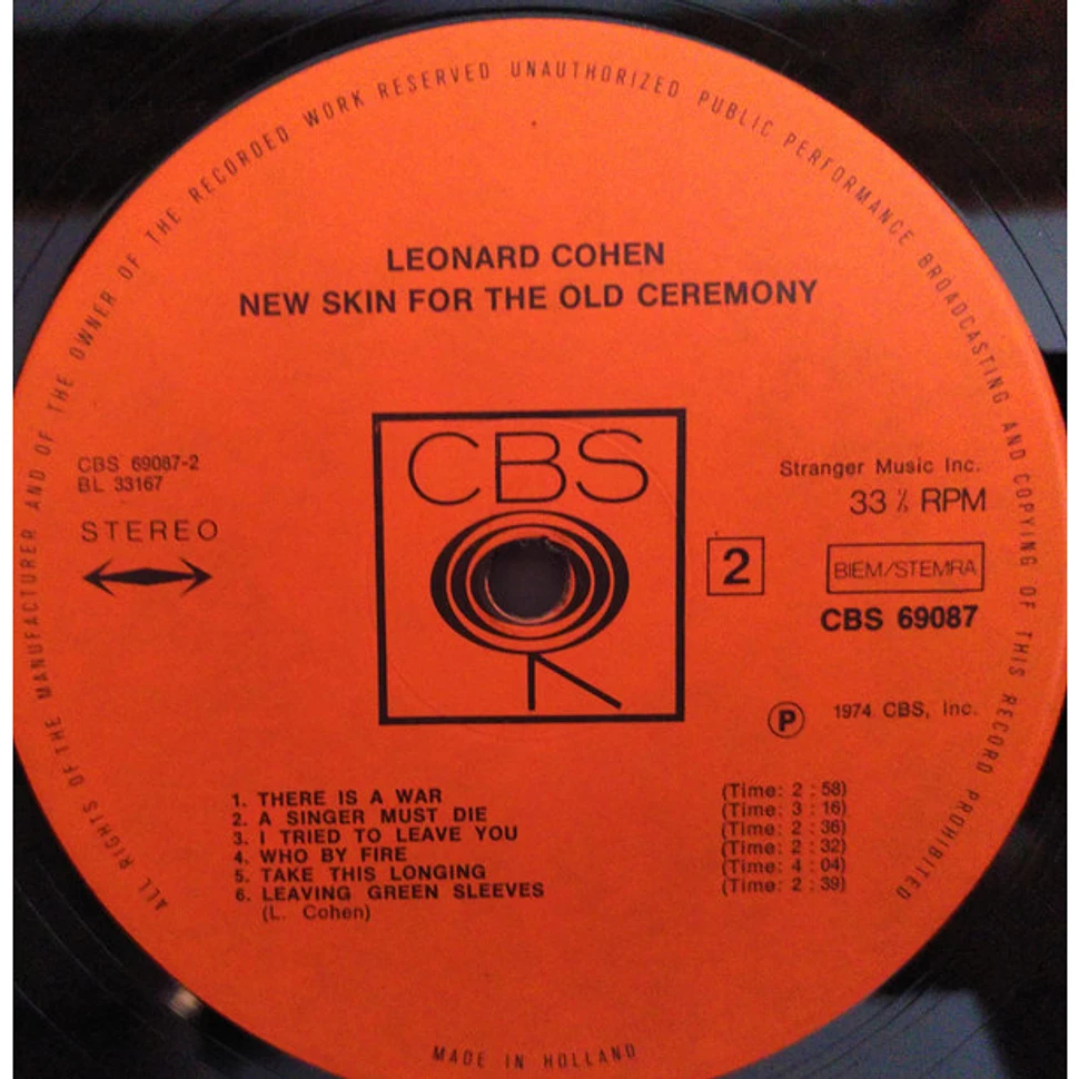 Leonard Cohen - New Skin For The Old Ceremony