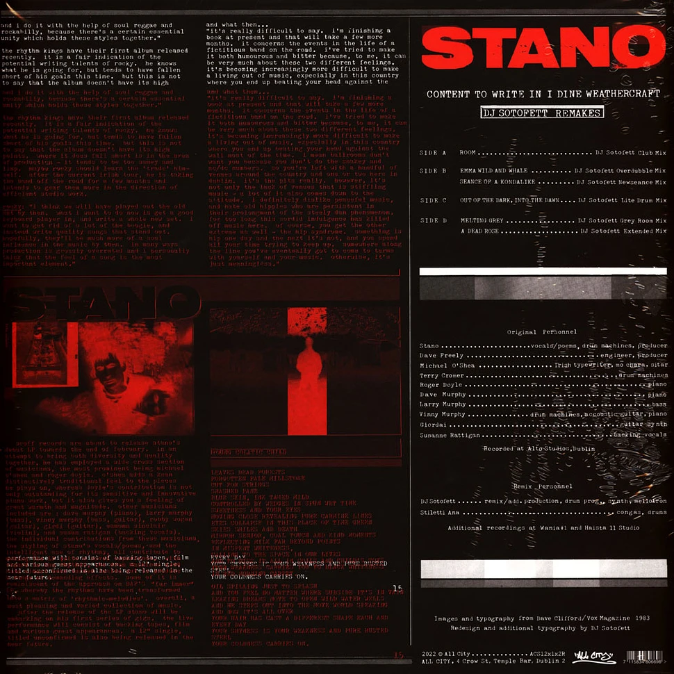 Stano - Content To Write It In I Dine Weathercraft DJ Sotofett Remakes