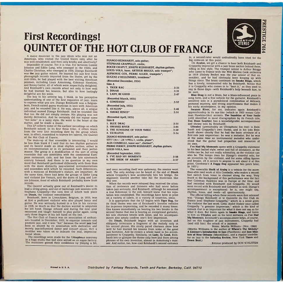 Quintette Du Hot Club De France - First Recordings!