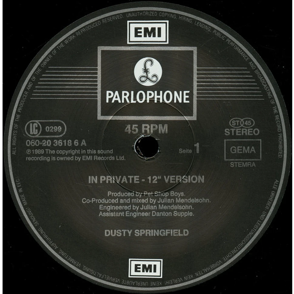 Dusty Springfield - In Private