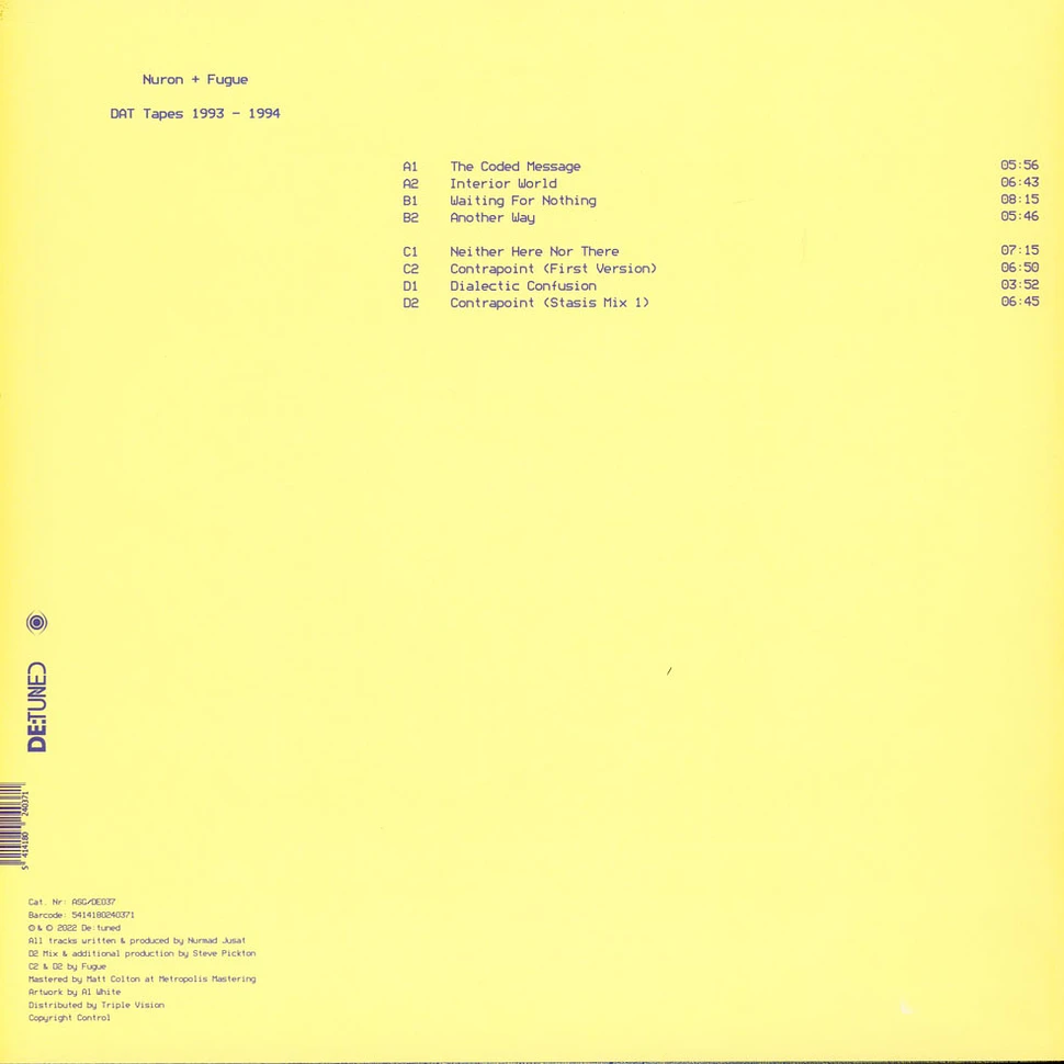 Nuron & Fugue - Dat Tapes 1993-1994 Black Vinyl Edition