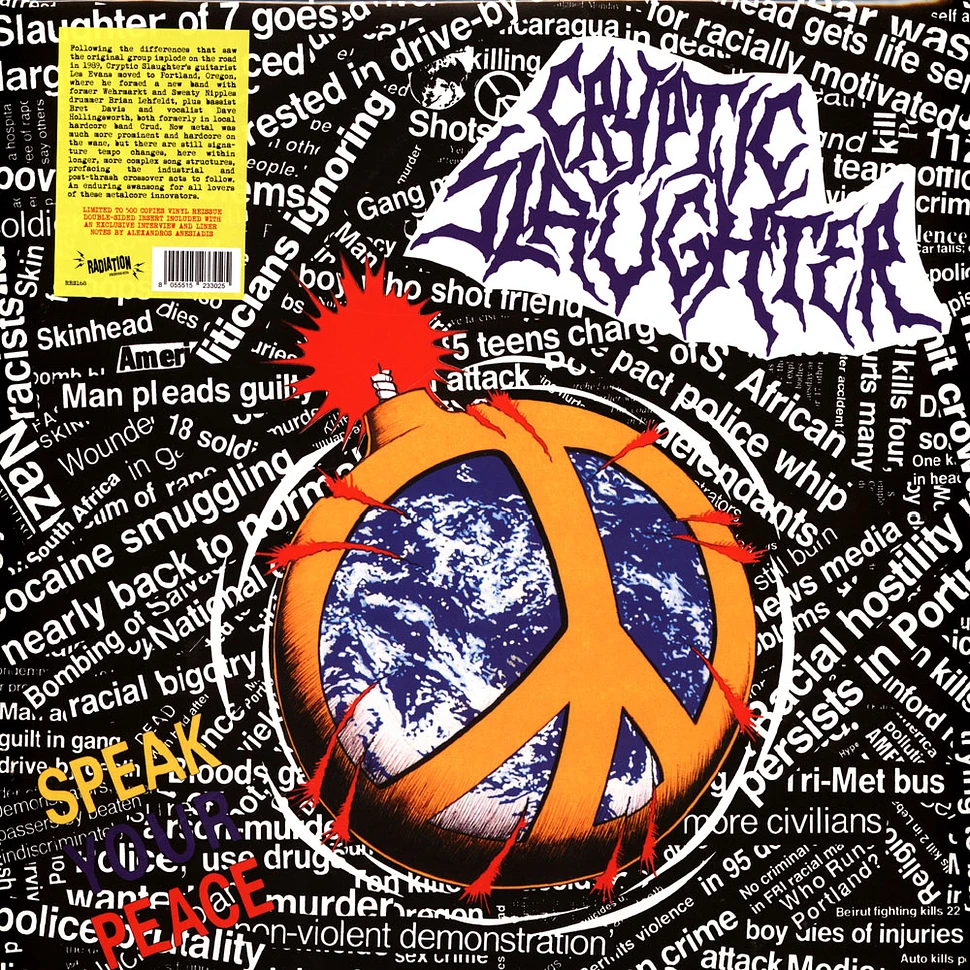 Cryptic Slaughter - Speak Your Peace Black Vinyl Edition