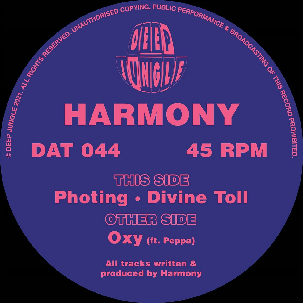 Harmony - Piano Soul/Moonshine EP - Vinyl 12