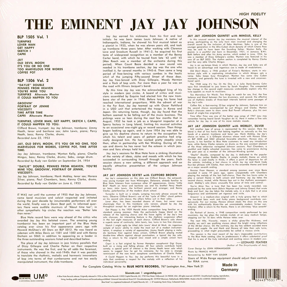 Jay Jay Johnson - The Eminent Jay Jay Johnson Volume 1