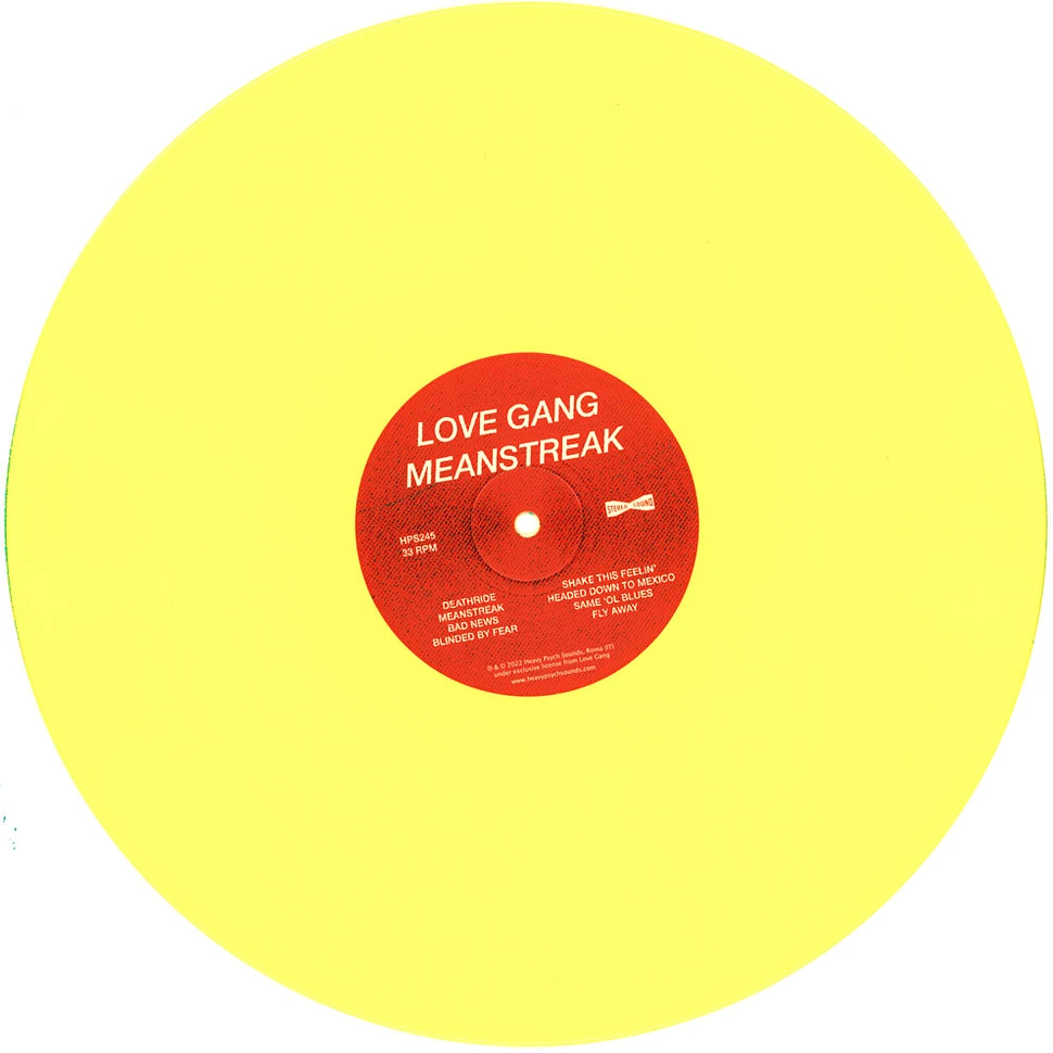 Love Gang - Meanstreak Yellow Vinyl Edition