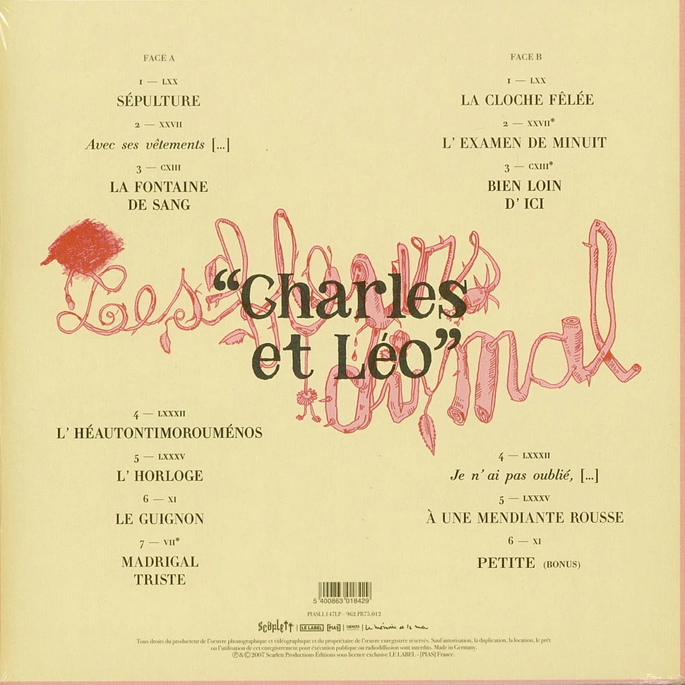 Jean-Louis Murat - Charles Et Leo - Les Fleurs Du Mal