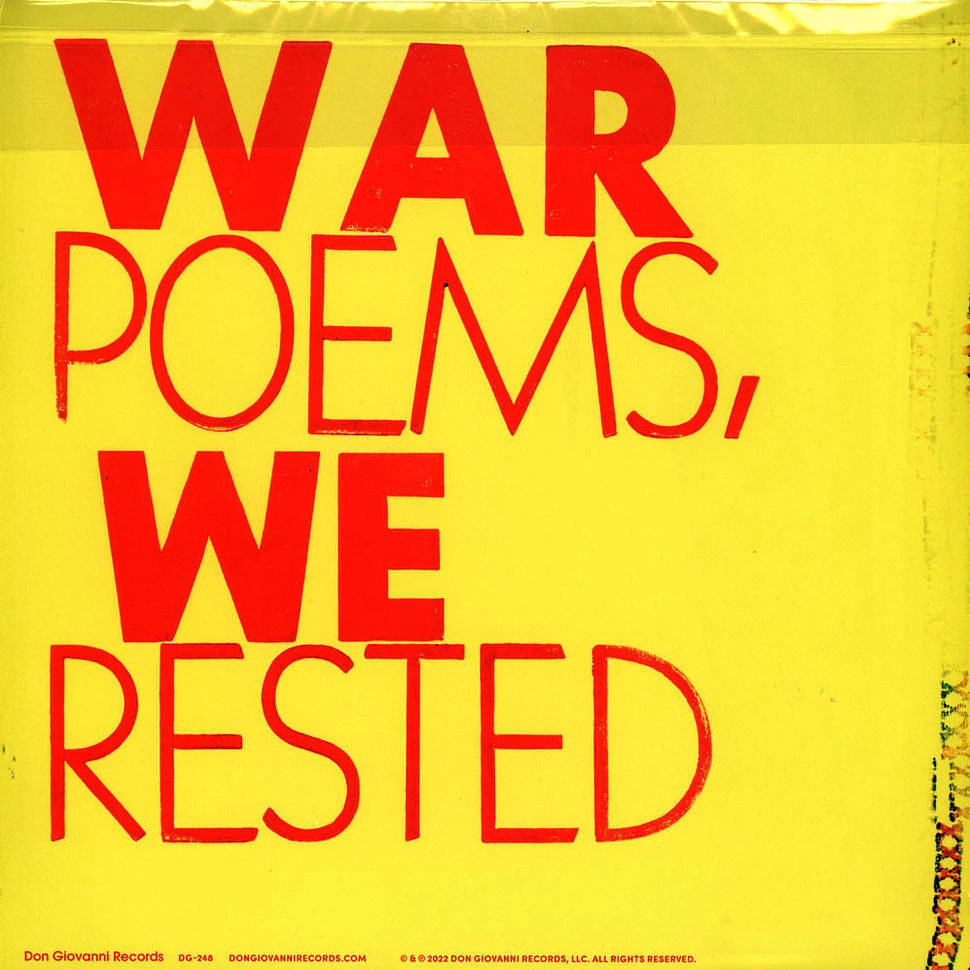 R. Ring - War Poems We Rested Yellow Vinyl Edition