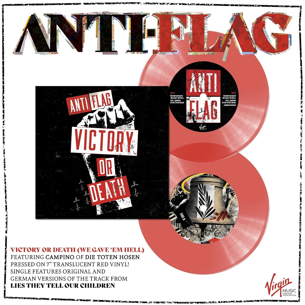 Anti-Flag - Victory Or Death (We Gave 'Em Hell) Feat. Campino Of Die Toten Hosen Transparent Red Vinyl Edition